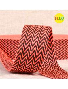 Chevron strap - Fluorescent pink and black