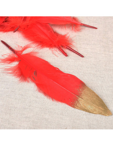 Set of 10 gold-finished pens - Red