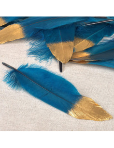Set of 10 gold-finished pens - Blue