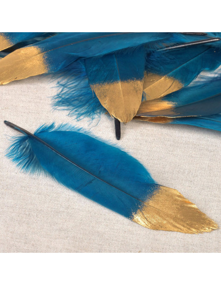 Set of 10 gold-finished pens - Blue