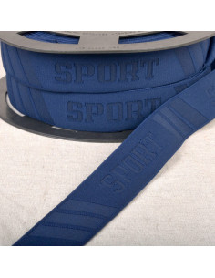 Elastic embossed sports boxer - Navy blue