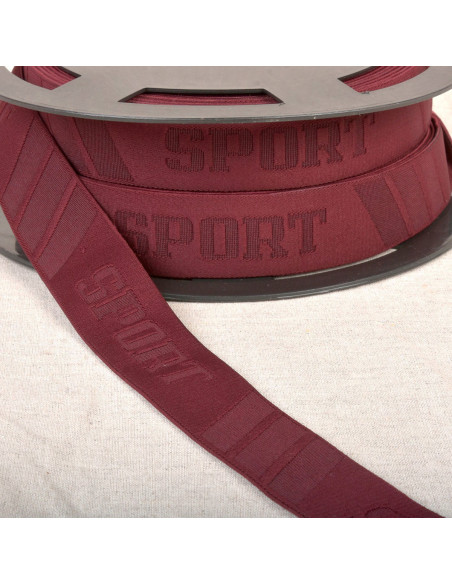 Elastic embossed sports boxer - Bordeaux