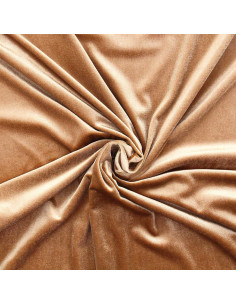 Dark gold stretch velvet fabric