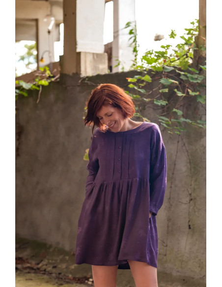 Streli Violet Viscose Jacquard Fabric - Églantine & Zoé