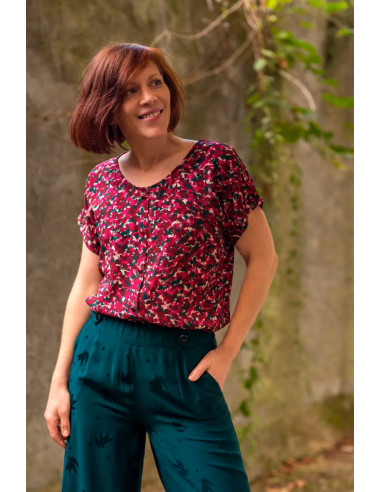 Granite Bordeaux Viscose Fabric - Églantine & Zoé