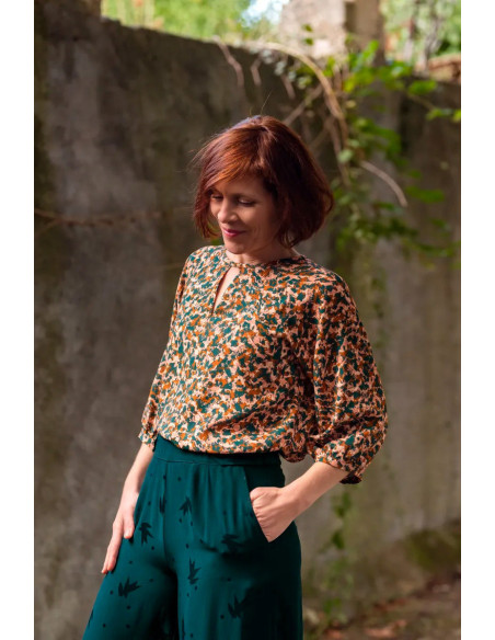 Green Granite Viscose Fabric - Églantine & Zoé