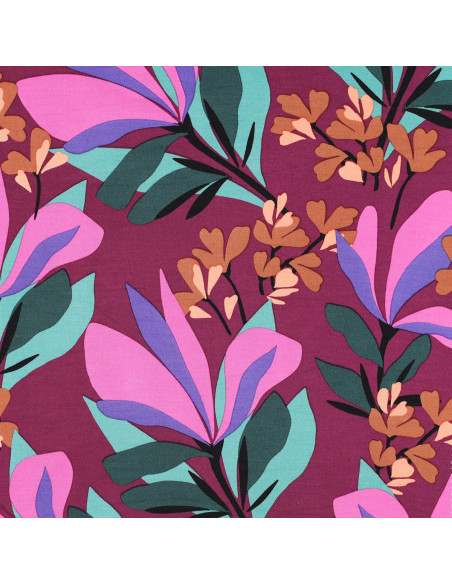 Stretch viscose fabric Nerida Hansen - Spring garden mauve