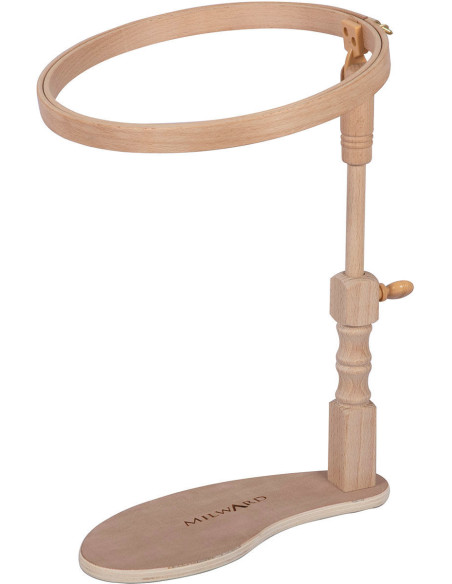 Under-thigh embroidery hoop with 3 Milward embroidery rings