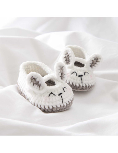 Crochet Kit Baby Booties - Rabbit