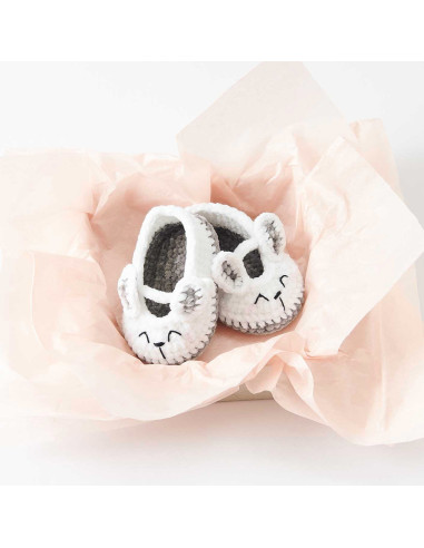 Crochet Kit Baby Booties - Rabbit