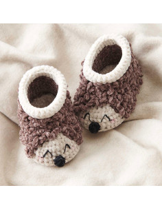Crochet Kit Baby Booties - Hedgehog