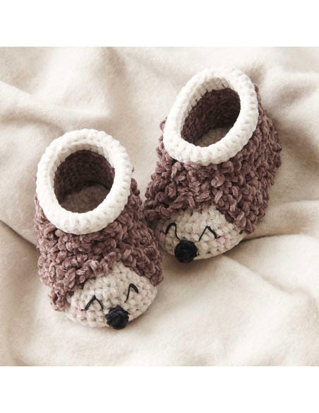Crochet Kit Baby Booties - Hedgehog