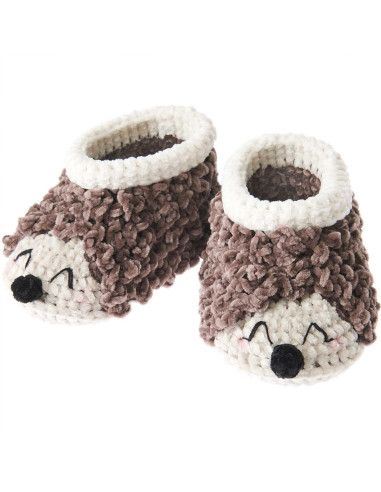 Crochet Kit Baby Booties - Hedgehog