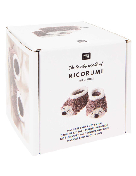 Crochet Kit Baby Booties - Hedgehog