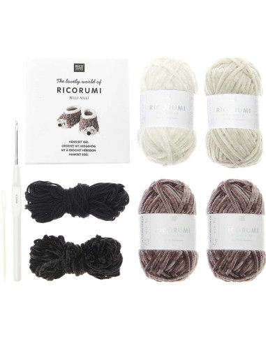 Crochet Kit Baby Booties - Hedgehog