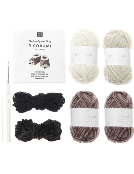 Crochet Kit Baby Booties - Hedgehog