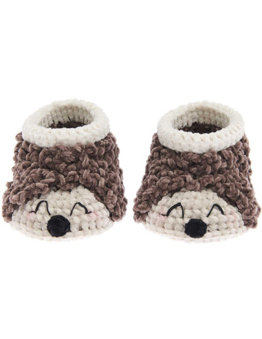 Crochet Kit Baby Booties - Hedgehog
