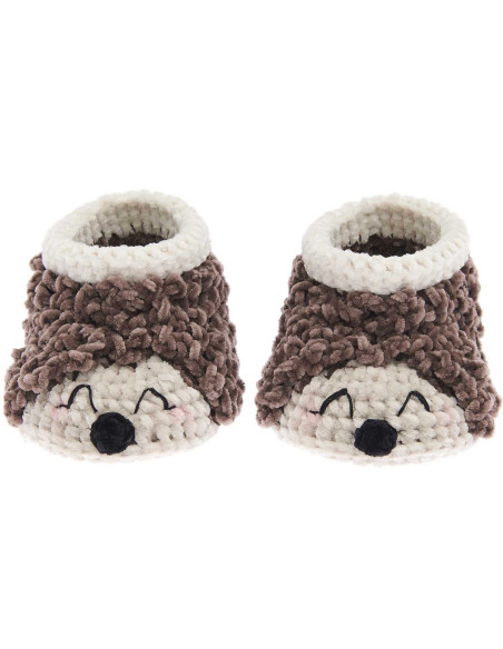 Crochet Kit Baby Booties - Hedgehog