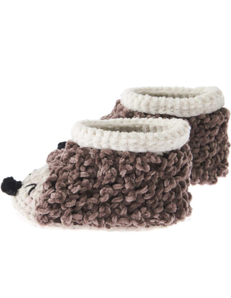Crochet Kit Baby Booties - Hedgehog