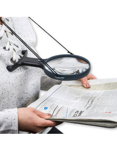Adjustable hands-free illuminated magnifying glass with cord Magnishine Carson Optical