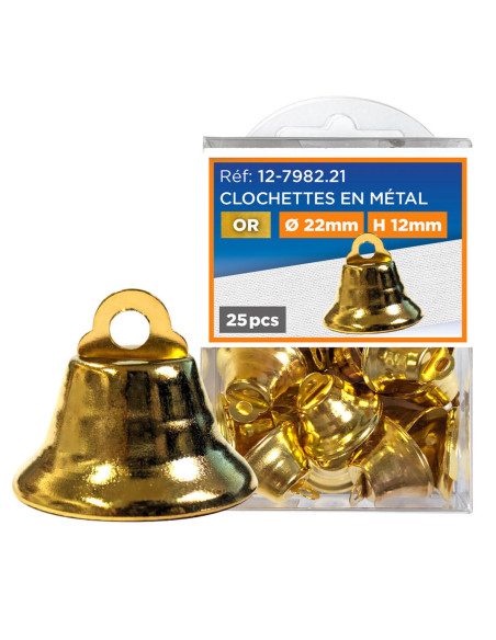 Set of 25 metal bells - Gold