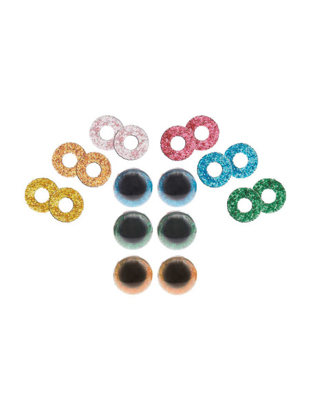 Ricorumi safety eyes 6 colors 9 mm - 3 pairs