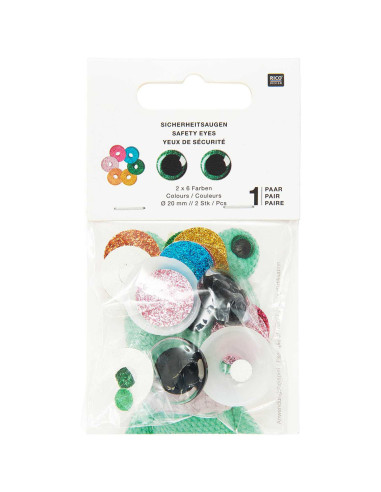 Ricorumi safety eyes 6 colors 20 mm - 1 pair