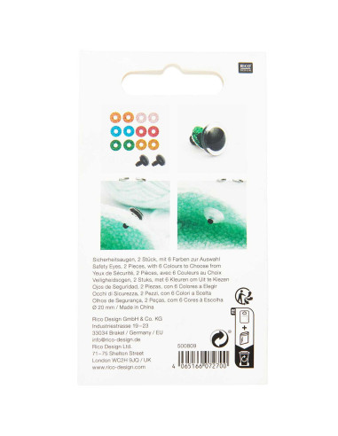 Ricorumi safety eyes 6 colors 20 mm - 1 pair