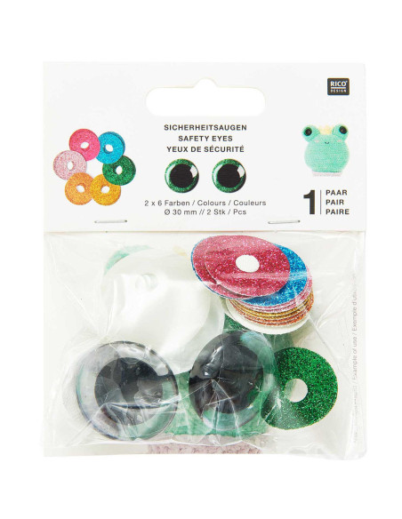 Ricorumi safety eyes 6 colors 30 mm - 1 pair