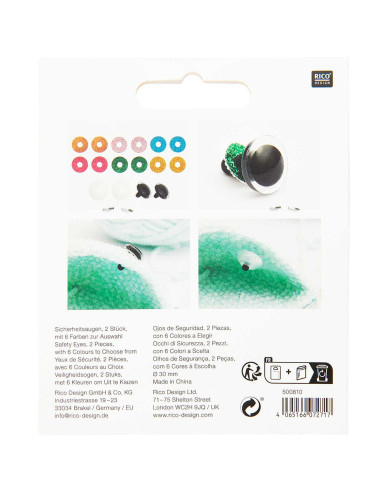Ricorumi safety eyes 6 colors 30 mm - 1 pair