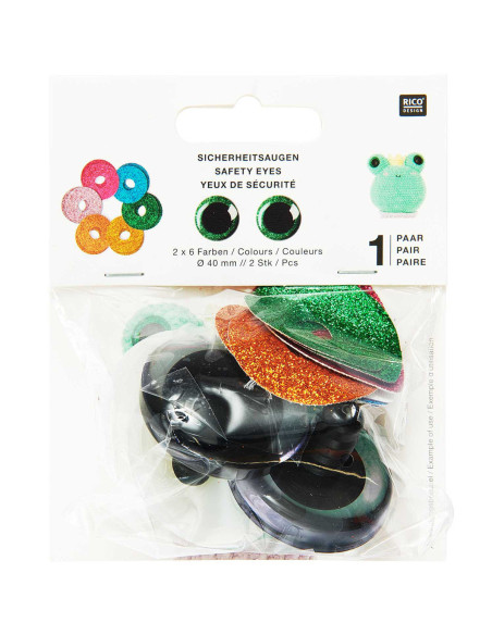 Ricorumi safety eyes 6 colors 40 mm - 1 pair