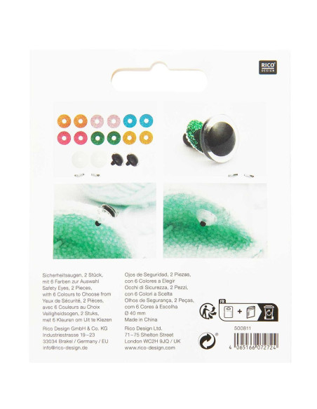 Ricorumi safety eyes 6 colors 40 mm - 1 pair