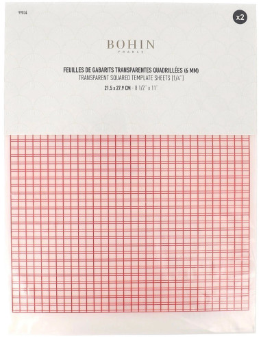 Bohin transparent grid template sheets