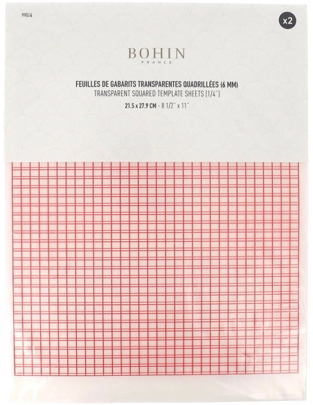 Bohin transparent grid template sheets