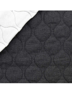 Quilted cotton fabric wave - Denim chambray
