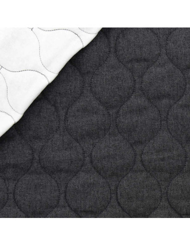 Quilted cotton fabric wave - Denim chambray