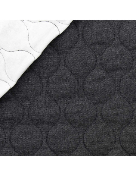 Quilted cotton fabric wave - Denim chambray