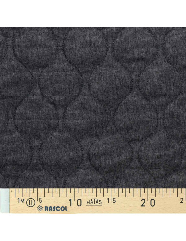 Quilted cotton fabric wave - Denim chambray
