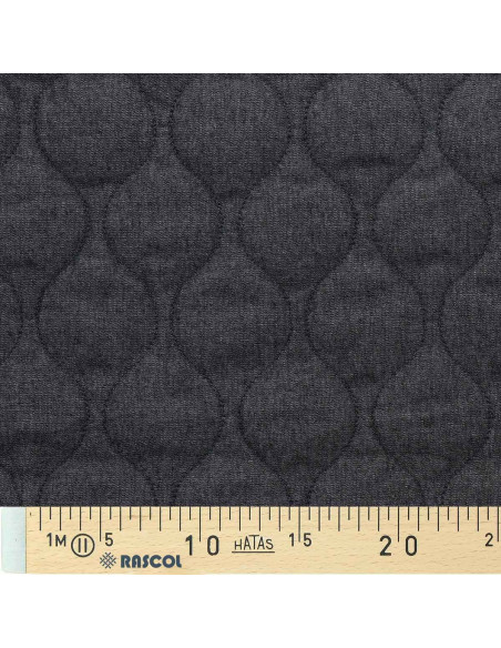 Quilted cotton fabric wave - Denim chambray