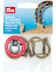 Set of 4 attachments for handbag handles - Bronze