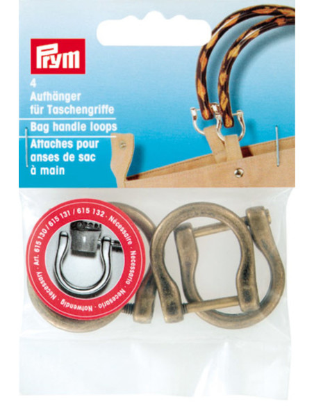 Set of 4 attachments for handbag handles - Bronze