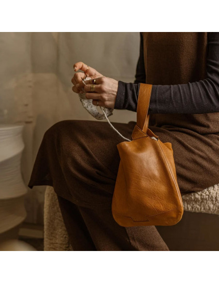 Muud Dzana leather shopper handbag - Whisky