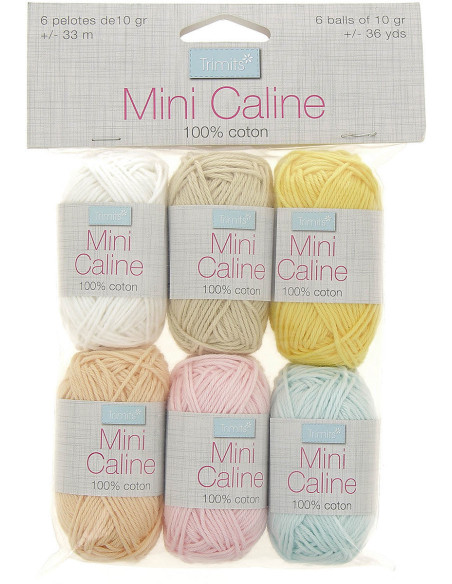 Pack of 6 Câline Mini cotton balls - Pastel colors
