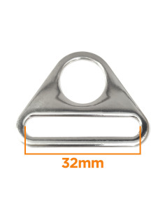 Triangular ring passing 32 mm - Silver
