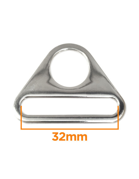 Triangular ring passing 32 mm - Silver