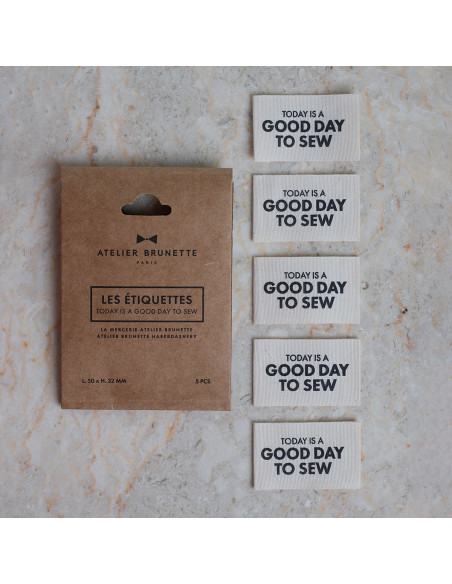 Set of 5 woven sew-on labels - Today is a good day to sew