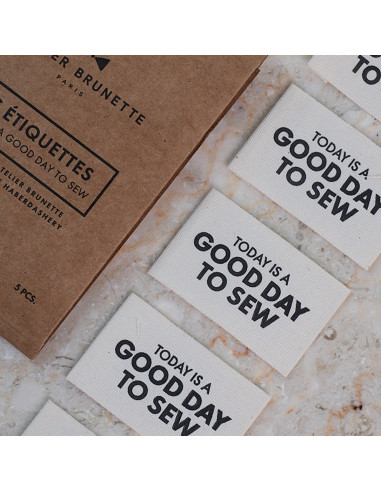 Set of 5 woven sew-on labels - Today is a good day to sew