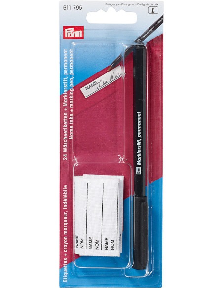 24 iron-on labels + permanent marker pen