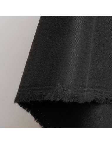 Light Black Cotton Gabardine Fabric - Atelier Brunette