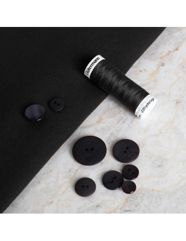 Light Black Cotton Gabardine Fabric - Atelier Brunette